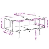 vidaXL Soffbord med transparent glasskiva 98,5x50x45 cm stål - Bild 9