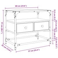 vidaXL Tv-bänk med glasskiva sonoma ek 60x35x51 cm konstruerat trä - Bild 10