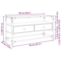 vidaXL Tv-bänk med glasskiva svart 98x35x51 cm konstruerat trä - Bild 10