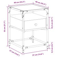 vidaXL Sängbord 2 st svart 40x40x55 cm konstruerat trä - Bild 12