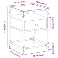 vidaXL Sängbord sonoma-ek 40x40x55 cm konstruerat trä - Bild 11