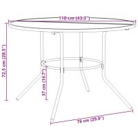 vidaXL Trädgårdsbord rund antracit Ø110x72,5 cm pulverlackerat stål - Bild 8