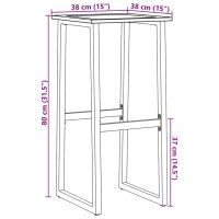 vidaXL Barstolar 2 st svart 38x38x80 cm pulverlackerat stål - Bild 10