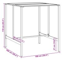 vidaXL Barbord svart 100x100x110 cm pulverlackerat stål - Bild 8