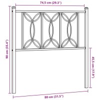 vidaXL Huvudgavel metall svart 75 cm - Bild 6