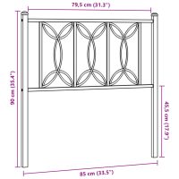 vidaXL Huvudgavel metall svart 80 cm - Bild 6