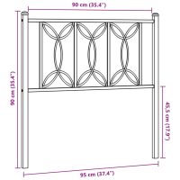 vidaXL Huvudgavel metall svart 90 cm - Bild 6