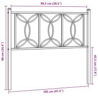 vidaXL Huvudgavel metall svart 100 cm - Bild 6