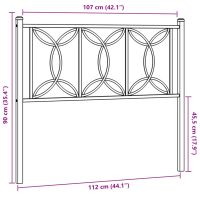 vidaXL Huvudgavel metall svart 107 cm - Bild 6