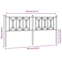 vidaXL Huvudgavel metall svart 180 cm - Bild 6