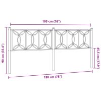 vidaXL Huvudgavel metall svart 193 cm - Bild 6