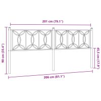 vidaXL Huvudgavel metall svart 200 cm - Bild 6