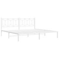 vidaXL Sängram med huvudgavel metall vit 200x200 cm - Bild 2