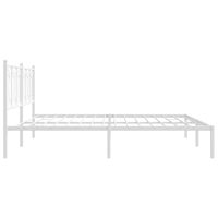 vidaXL Sängram med huvudgavel metall vit 200x200 cm - Bild 5