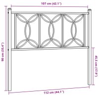 vidaXL Huvudgavel metall vit 107 cm - Bild 6