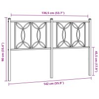 vidaXL Huvudgavel metall vit 135 cm - Bild 6