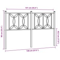 vidaXL Huvudgavel metall vit 140 cm - Bild 6