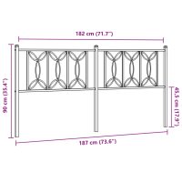 vidaXL Huvudgavel metall vit 180 cm - Bild 6