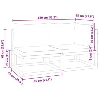 vidaXL Trädgårdssoffa med dynor 2-sits massivt akaciaträ - Bild 11