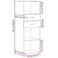 vidaXL Högskåp sonoma-ek 45x42,5x124 cm konstruerat trä - Bild 10