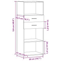 vidaXL Högskåp sonoma-ek 50x42,5x124 cm konstruerat trä - Bild 10