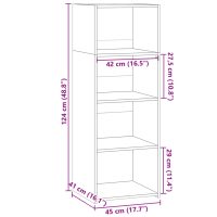 vidaXL Högskåp brun ek 45x41x124 cm konstruerat trä - Bild 9