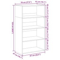 vidaXL Högskåp sonoma-ek 70x41x124 cm konstruerat trä - Bild 9