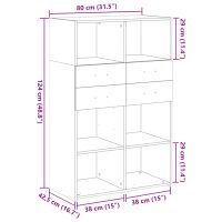 vidaXL Högskåp sonoma-ek 80x42,5x124 cm konstruerat trä - Bild 10