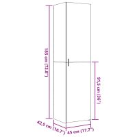 vidaXL Högskåp grå sonoma 45x42,5x185 cm konstruerat trä - Bild 10