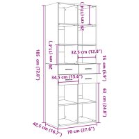 vidaXL Högskåp sonoma-ek 70x42,5x185 cm konstruerat trä - Bild 9