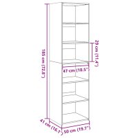 vidaXL Högskåp rökfärgad ek 50x41x185 cm konstruerat trä - Bild 9