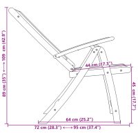 vidaXL Hopfällbara trädgårdsstolar 2 st massivt akaciaträ & textilene - Bild 12