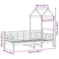 vidaXL Dagbädd med tak 90x200 cm massiv furu - Bild 12