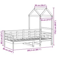 vidaXL Dagbädd med tak 80x200 cm massiv furu - Bild 12