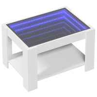 vidaXL Soffbord med LEDs vit 73x53x45 cm konstruerat trä - Bild 3