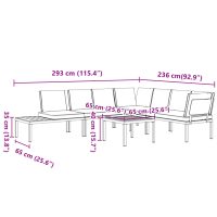 vidaXL Trädgårdssoffa med dynor 5 delar svart aluminium - Bild 9