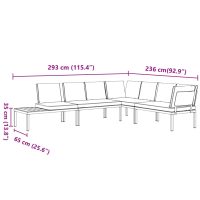 vidaXL Trädgårdssoffa med dynor 4 delar svart aluminium - Bild 8