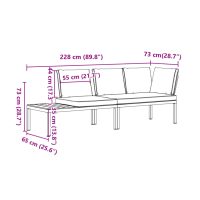 vidaXL Trädgårdssoffa med dynor 2 delar svart aluminium - Bild 8