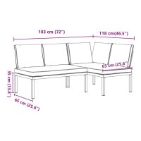 vidaXL Trädgårdssoffa med dynor 2 delar svart aluminium - Bild 7