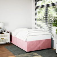 vidaXL Sängram rosa 120x190 cm Sammet - Bild 3