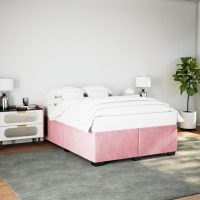 vidaXL Sängram rosa 140x190 cm sammet - Bild 3