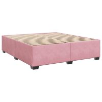 vidaXL Sängram rosa 200x200 cm sammet - Bild 2