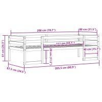 vidaXL Sängram för barnsäng 80x200 cm massiv furu - Bild 11