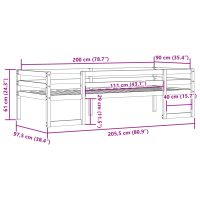 vidaXL Sängram för barnsäng 90x200 cm massiv furu - Bild 11