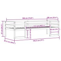 vidaXL Sängram för barnsäng 90x190 cm massiv furu - Bild 11