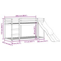 vidaXL Våningssäng rutschkana&stege 80x200 cm massiv furu - Bild 11