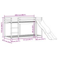 vidaXL Våningssäng rutschkana&stege vit 80x200 cm massiv furu - Bild 11