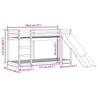 vidaXL Våningssäng rutschkana&stege 90x190 cm massiv furu - Bild 11