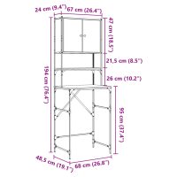 vidaXL Tvättmaskinsskåp sonoma-ek 68x48,5x194 cm - Bild 11