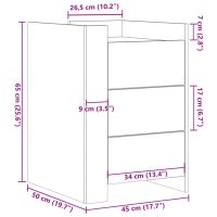 vidaXL Sängbord vit 45x50x65 cm konstruerat trä - Bild 11